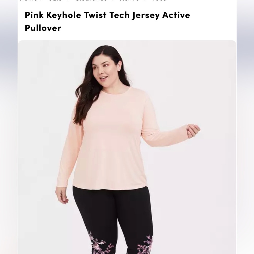 Torrid Light Pink Tech Jersey Pullover